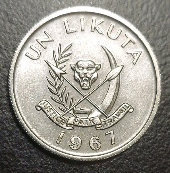 Read more about the article 1967 CONGO DEMOCRATIC REP 1 LIKUTA UNC 1 YEAR TYPE COAT OF ARMS KM 8