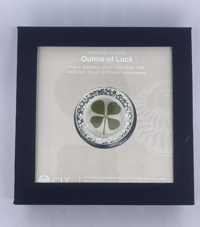 Read more about the article 2023 Palau $5 Ounce of Luck – Four Leaf Clovers 1 Oz Silver Coin Limited Of 2023