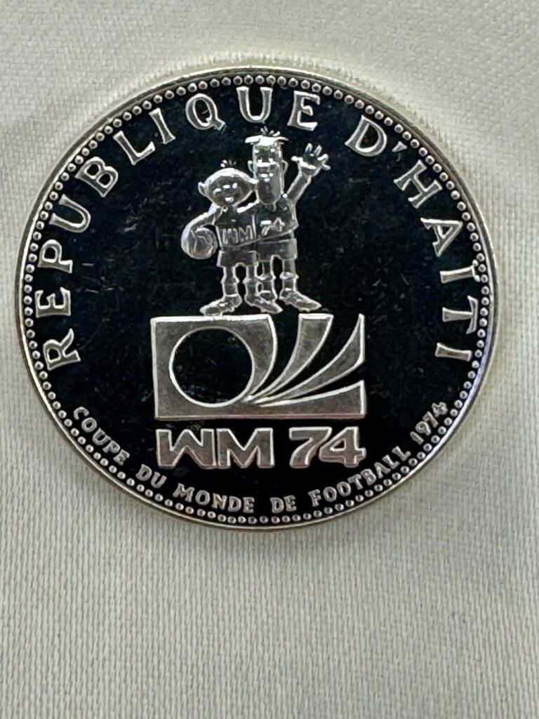 Read more about the article Haiti 1973 Proof Silver 25 Gourdes- World Cup Coin