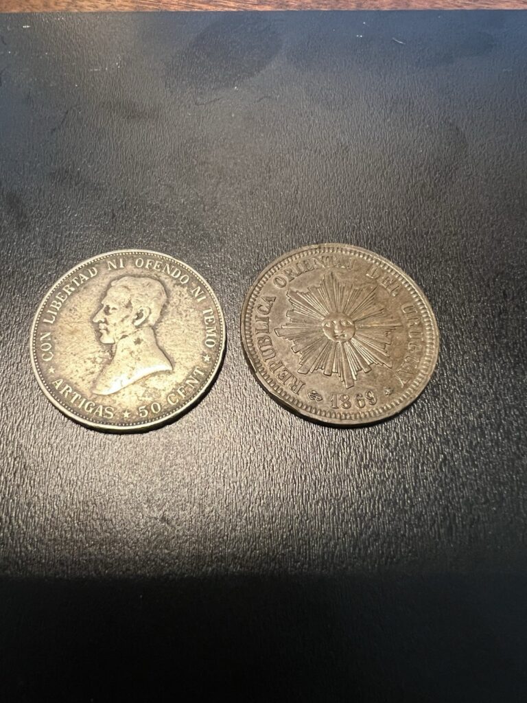 Read more about the article 1917 Uruguay 50 Centesimos Silver Coin – 50 CENTS With Bonus 1869 2 Centesimos