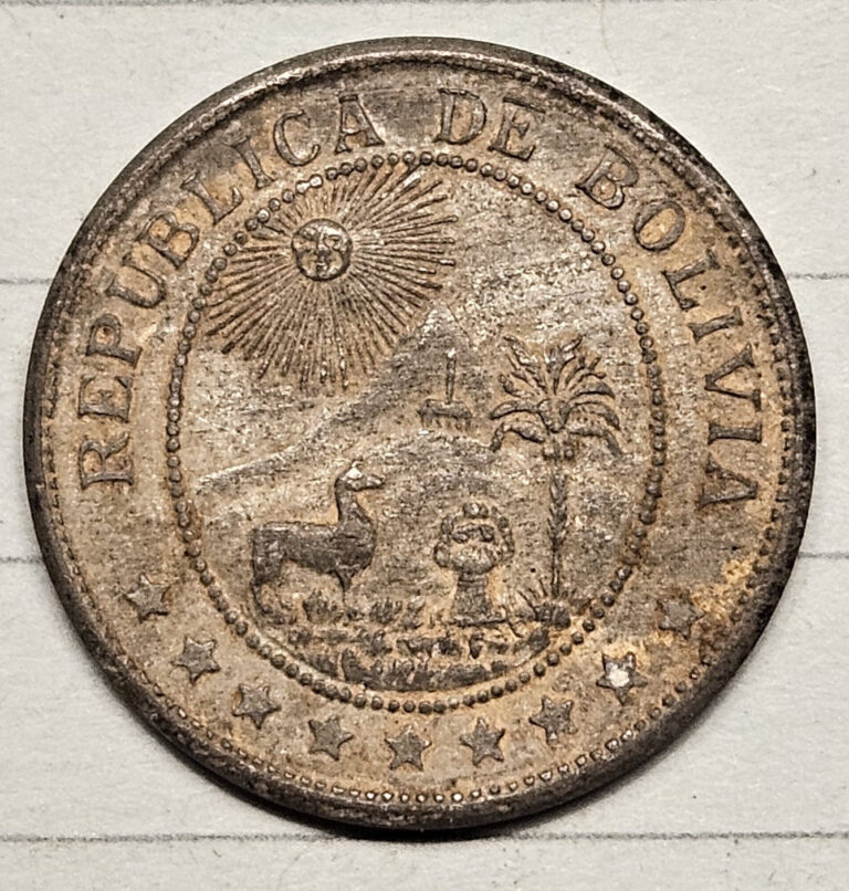 Read more about the article 1942 Bolivia 10 Centavos Coin 1 Yr Type Zinc