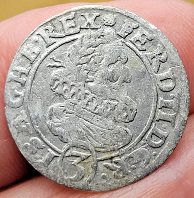 Read more about the article Austria 3 Kreuzer 1626 Ferdinand II Silver Coin!