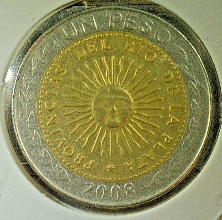 Read more about the article WORLD COIN SALE-2008 ARGENTINA–UN PESO COIN–Bi-Metal Composition Coin KM# 112