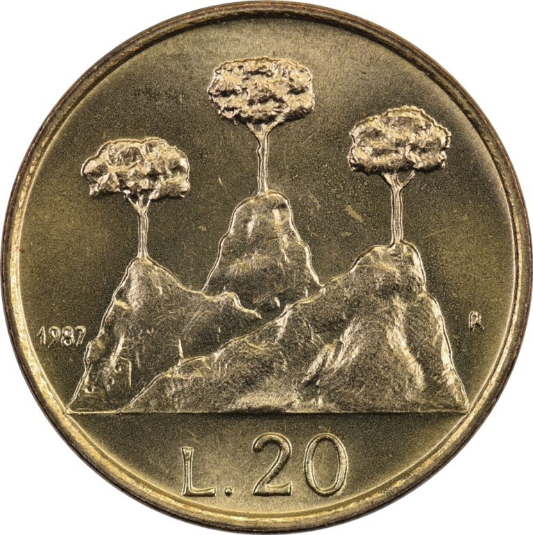 Read more about the article San Marino – 20 Lire – 1987 R – Unc – Resumption of Coinage