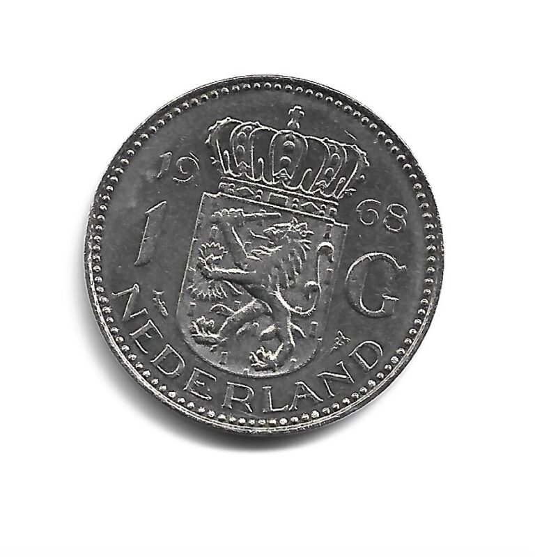 Read more about the article World Coins – Netherlands 1 Gulden 1968 Coin KM# 184a ; Lot-N2
