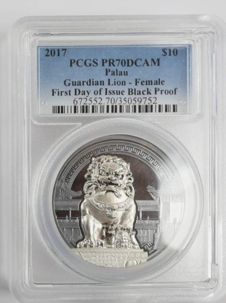 Read more about the article 2017 Palau Guardian Lion Foo Dog 2 oz Black Proof coin PF70 FDOI DCAM-Female