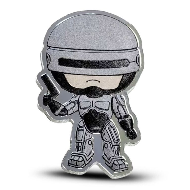 Read more about the article 2024 1 oz Colorized Fiji Silver RoboCop Shaped Coin (Proof-Like)
