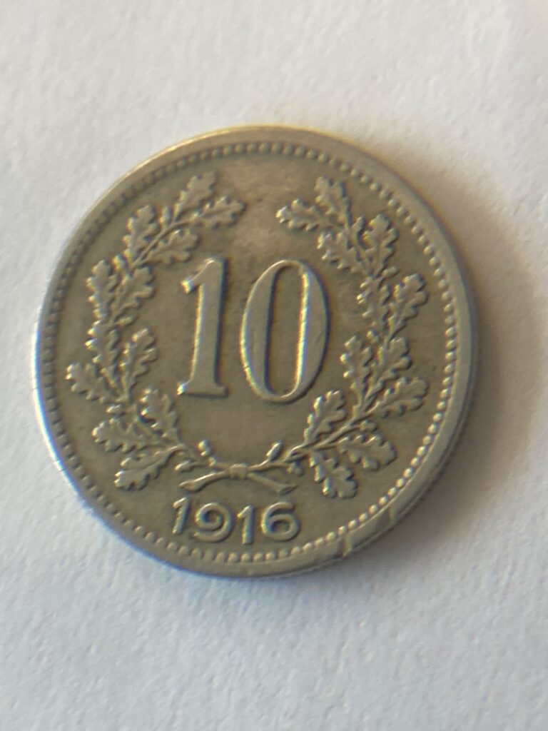 Read more about the article 1916 Austrian Empire | 10 Hellers Coin | Habsburg-Lorraine Shield | 1915 – 1916
