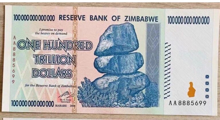 Read more about the article 🔥AUTHENTIC  ZIMBABWE 100 TRILLION DOLLARS 2008 AA SERIES P91 UNC UV PASSED COA