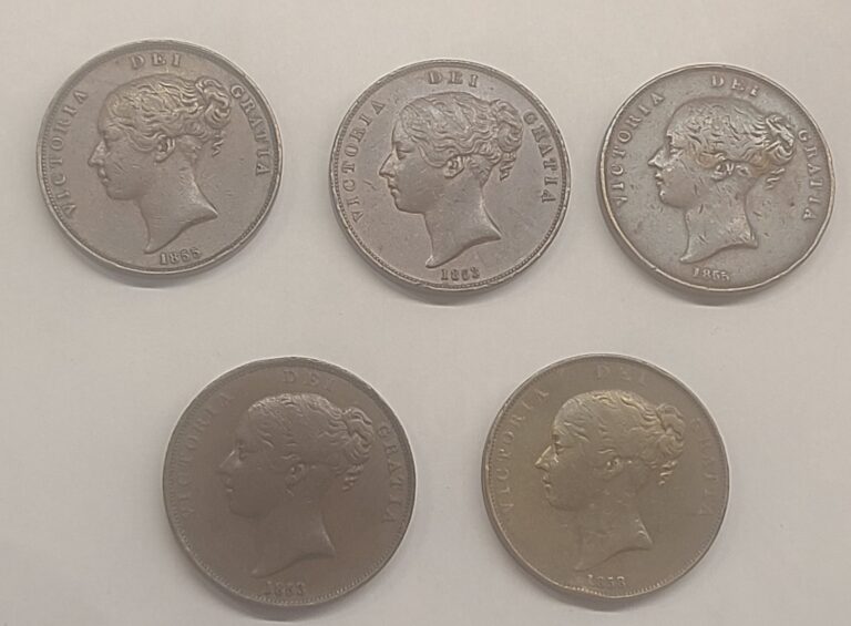 Read more about the article LOT OF 5 DIFFERENT GREAT BRITAIN COPPER PENNIES – PLEASE READ!!! – AS IMAGED!!