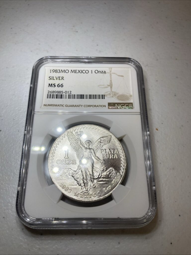 Read more about the article NGC MS66 1983 Mo Mexico 1 Silver Onza!