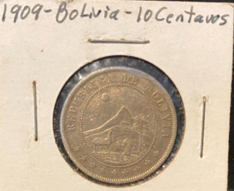 Read more about the article BOLIVIA  1909  10 Centavos coin  circulated