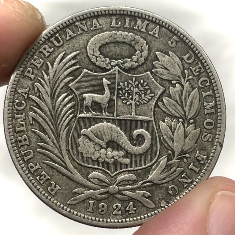 Read more about the article 1924 Silver Republic of Peru Un Sol Seated Liberty Coin Lima Mint
