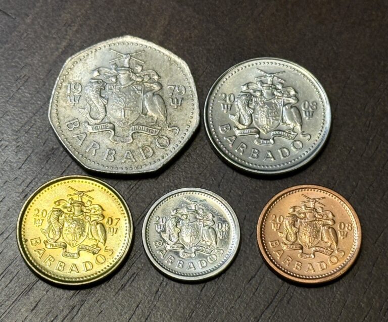 Read more about the article Lot of 5  Different Circulated Foreign Coins from Barbados — Free Shipping!