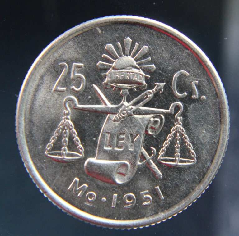 Read more about the article Mexico 25 Centavos 1951  silver coin  0.300