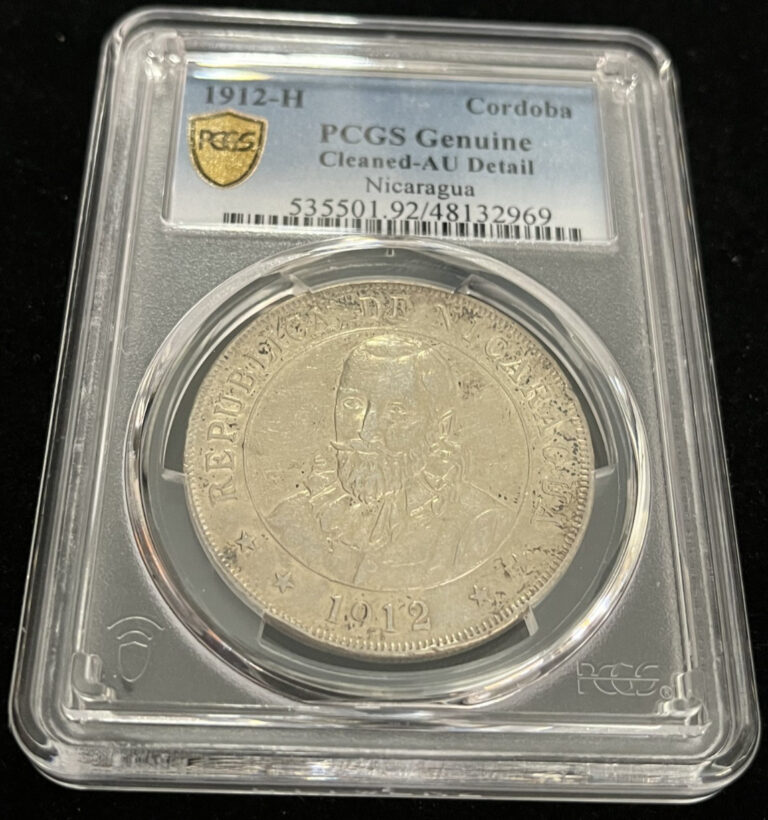 Read more about the article 1912 – H – Nicaragua Cordoba – AU Details – Scarce