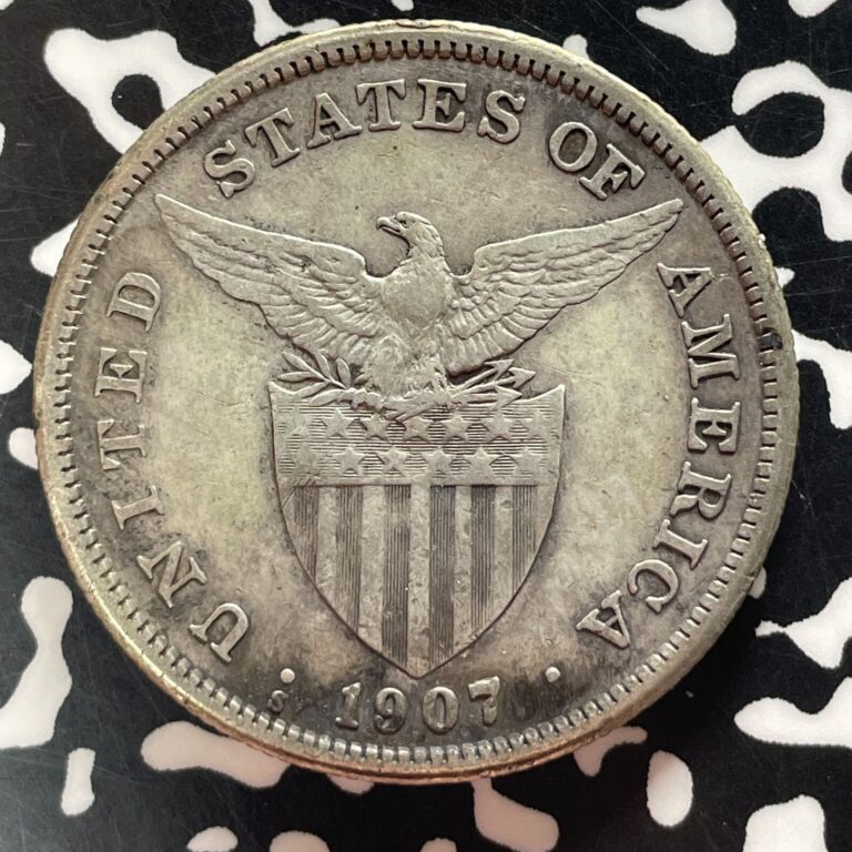Read more about the article 1907-S U.S. Philippines 1 Peso Lot#T4706 Large Silver Coin!