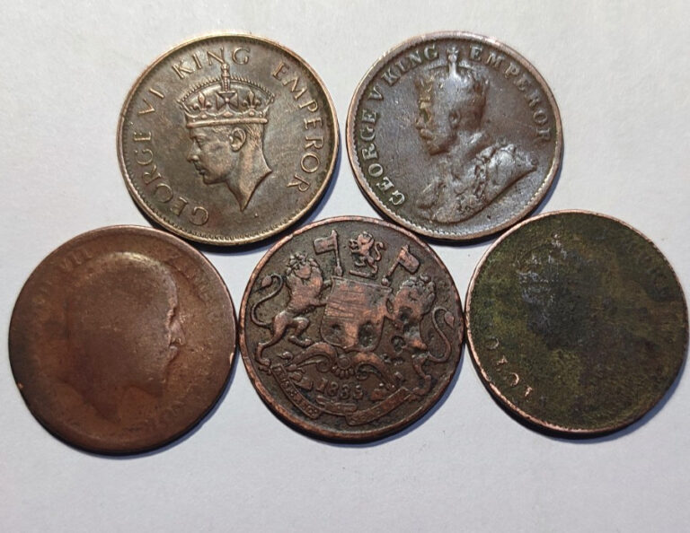 Read more about the article EAST INDIA   BRITISH INDIA QUARTER ANNA 5 OLD COINS – GEORGE  VICTORIA  EDWARD