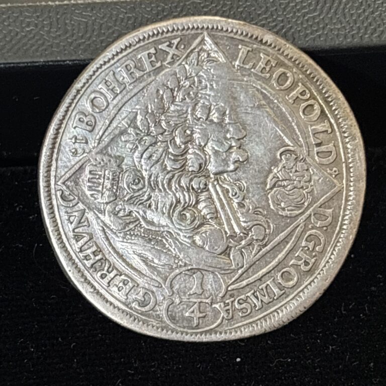 Read more about the article 1698 HUNGARY SILVER 1/4 THALER ~ LEOPOLD the HOGMOUTH ~ NICE CONDITION !!!!