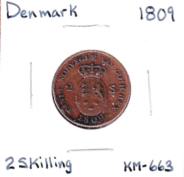 Read more about the article 1809 Denmark-Norway 2 Skilling (KM-663) Copper [Frederik VI]