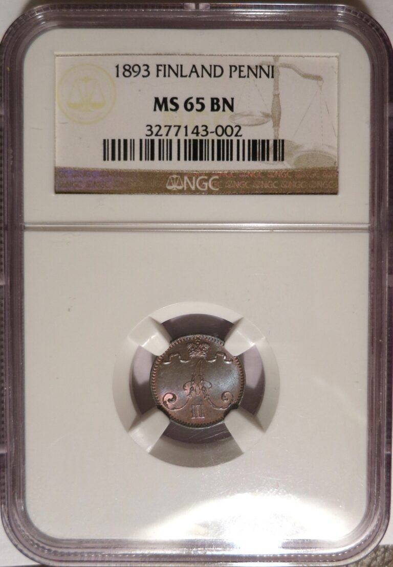 Read more about the article 1893 Finland Penni NGC MS 65 BN