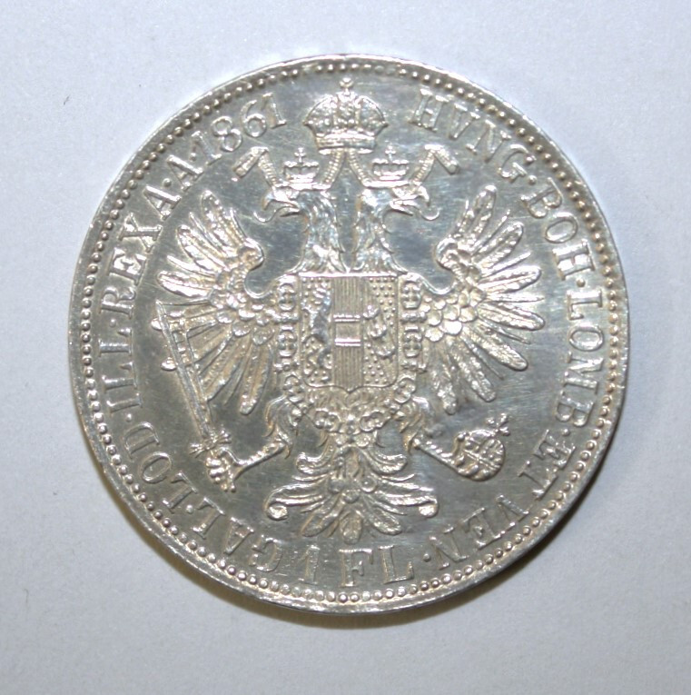 Read more about the article S6 – Austria 1 Florin 1861-A Brilliant Uncirculated Silver Coin – Franz Josef I