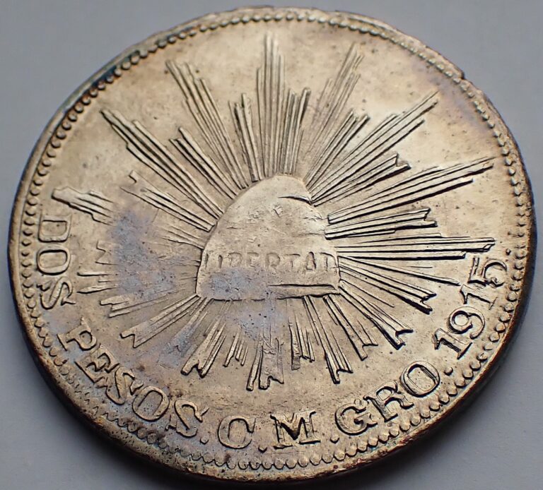 Read more about the article 1915 GRO Mexico-Guerrero 2 Pesos  Revolutionary Coin  Quite Appealing Key Date