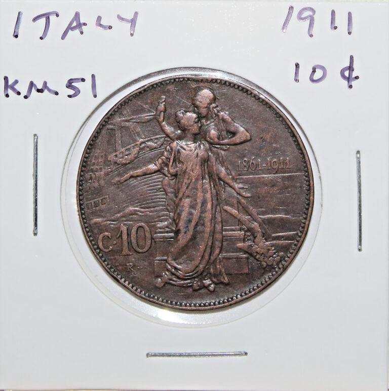 Read more about the article Italy 1911 10 Centesimi Coin KM51 Free Shipping