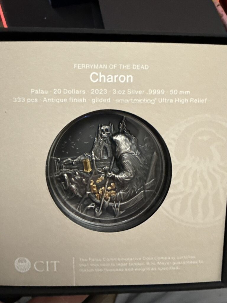 Read more about the article 2023 Palau Ferryman of the Dead Charon Silver Gilded Coin 3 oz 333 Mintage