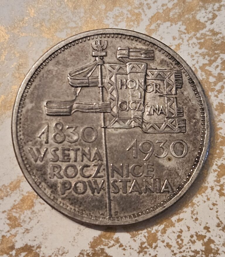 Read more about the article 1930 POLAND 5 ZLOTYCH REVOLUTION – LOW RELIEF – RARE