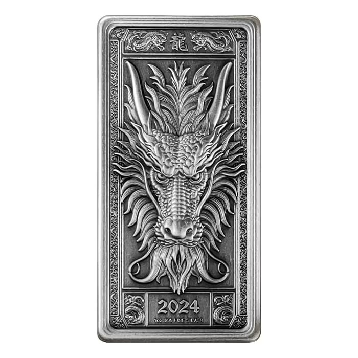 Read more about the article 2024 Fiji Dragon 1 oz High Relief Antique Silver Coin Bar