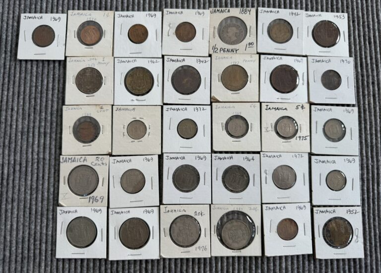 Read more about the article Old JAMAICA Coin Lot – 1884-1976 – 31 Circulated Coins – Lot #0117