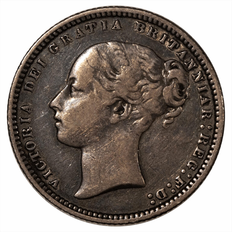 Read more about the article 1868 Great Britain 1 Shilling Victoria Young Head 5.66g .925 Silver 5.23g ASW