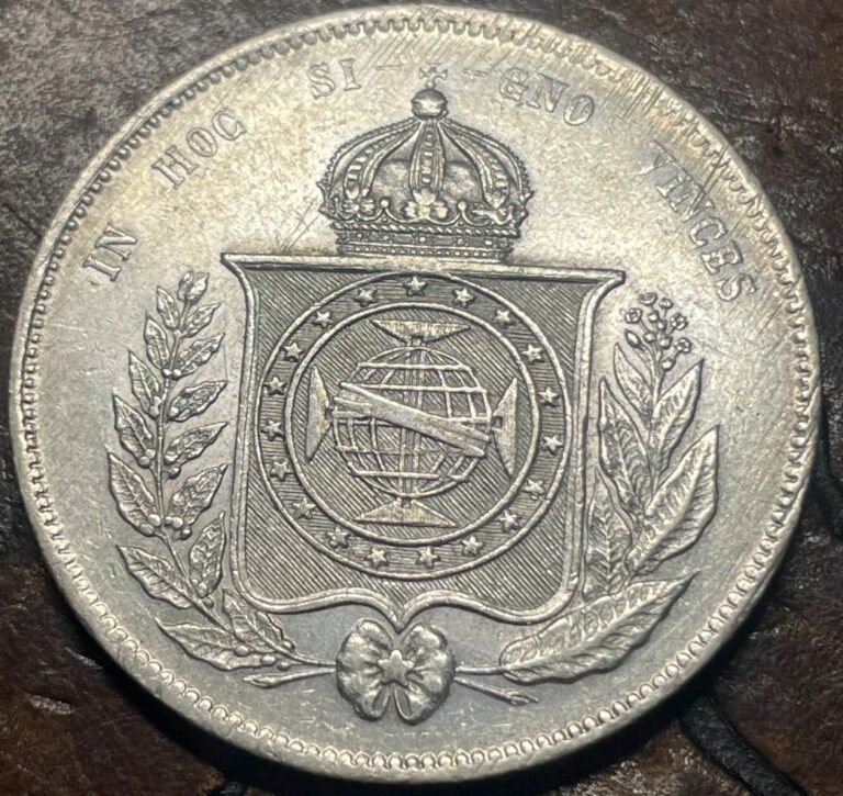 Read more about the article Brazil 1853 2000 Reis Historic 🇧🇷 Low Mintage Silver Coin 🪙