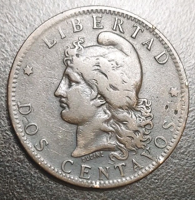 Read more about the article 1884 Argentina 2 Centavos VF Old Coin KM 33