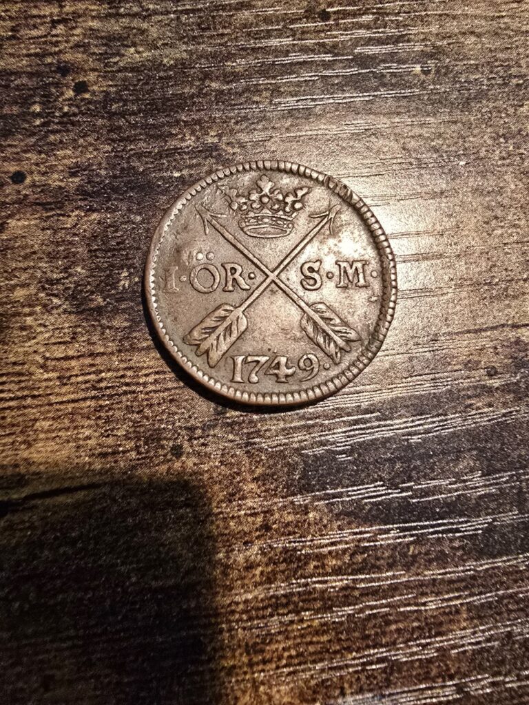Read more about the article 1749 Sweden 1 Ore Big Copper Coin