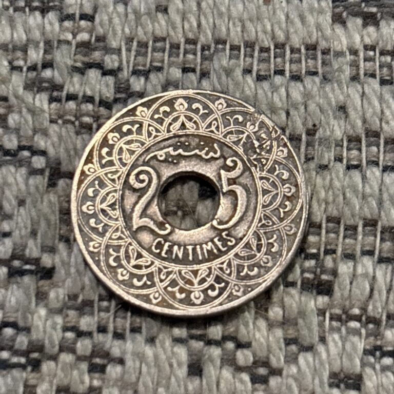 Read more about the article 1921 Morocco 25 Centimes Coin – Copper-Nickel – High Quality Coin