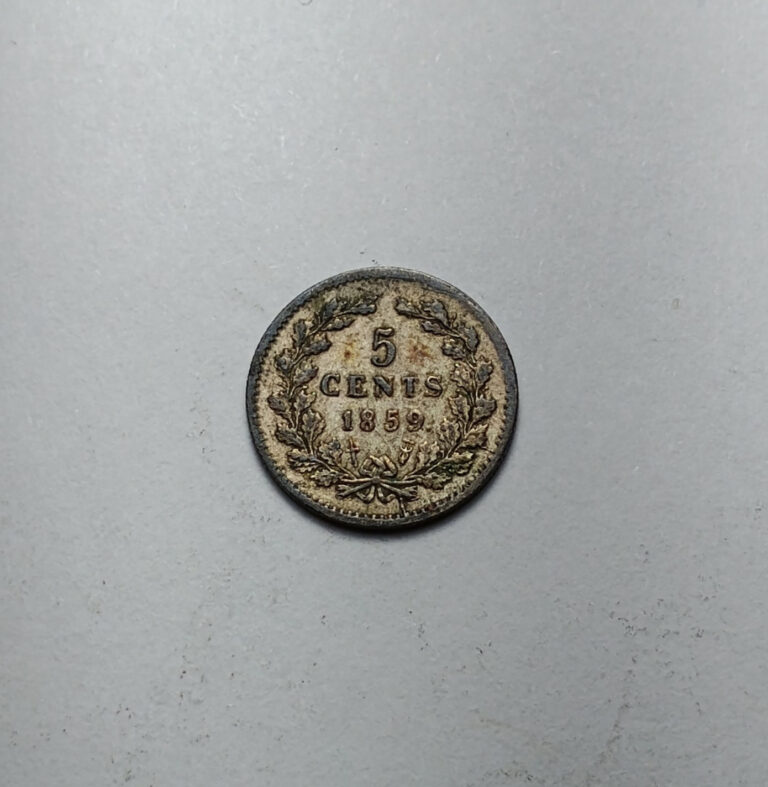 Read more about the article 1859 Netherlands 5 Cents – Only 400 000 Minted! – Silver Coin – Willem III