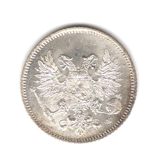 Read more about the article 1917 S FINLAND SILVER 25 PENNIA UNC.