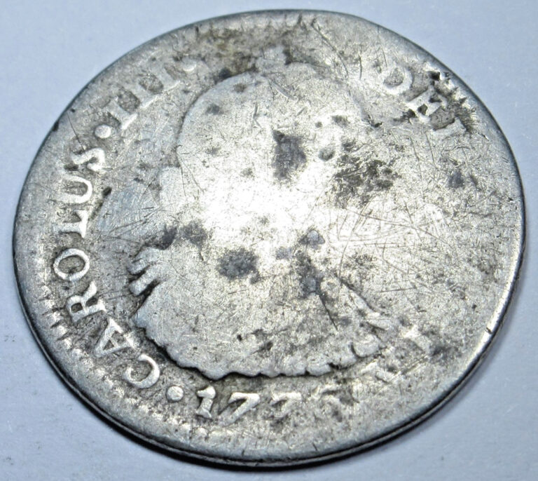 Read more about the article 1776 Spanish Mexico Silver 1 Reales Genuine Antique US Colonial Pirate Coin