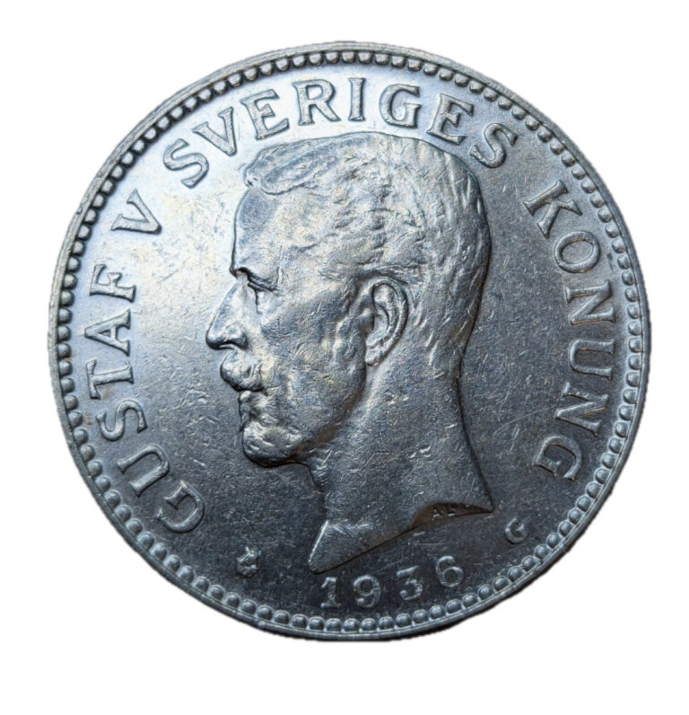 Read more about the article 1936 Sweden 2 Kroner Silver Coin