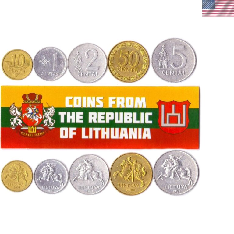 Read more about the article Lithuania 5 Mixed Coins Set – 1 Centas to 50 Centų – Limited Edition Collectible