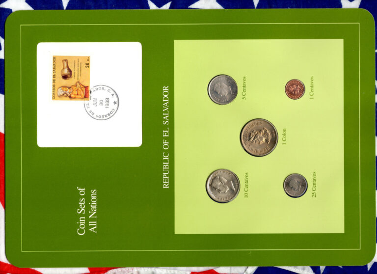 Read more about the article Coin Sets of All Nations El Salvador 1985-1986 UNC 10 centavo 1 Colon 1985