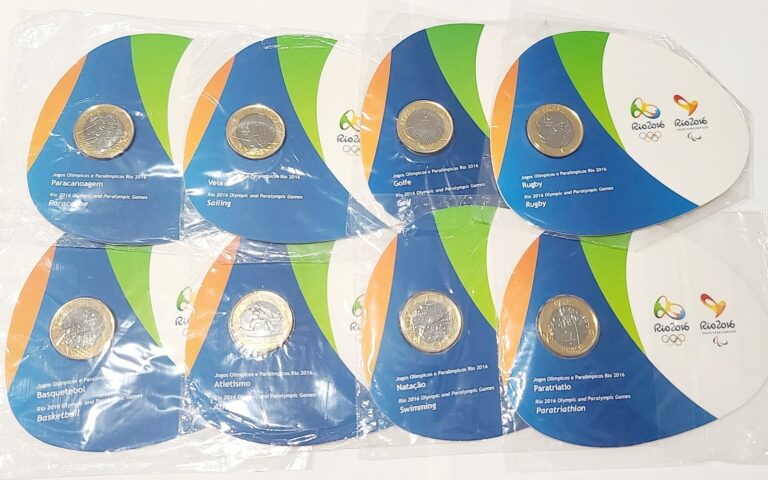 Read more about the article Brazil Coins Rio Janeiro 2016 Olympic Games 8 Coins Blister Lot 🇧🇷