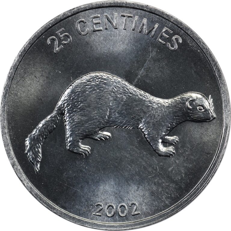 Read more about the article Congo – 25 Centimes – 2002 – Unc – Weasel