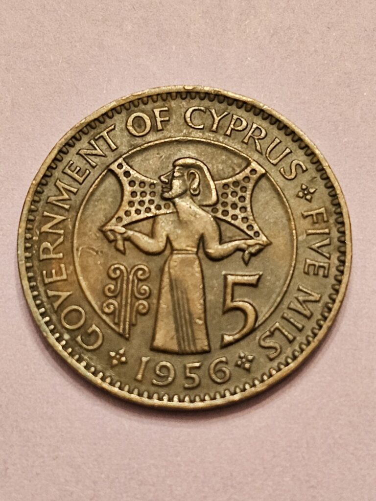 Read more about the article 1956 🇨🇾 CYPRUS 5 MILS WORLD COIN KM34 RARE LOW MINTAGE VF+ DETAILS FREE SHIP