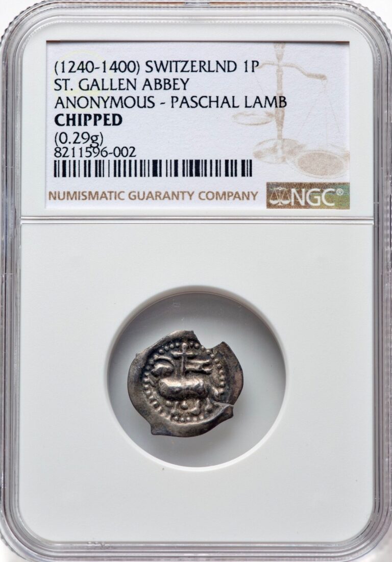 Read more about the article 1240-1400 SWITZERLND ST. GALLEN ABBEY Pfennig Medieval Silver Coin NGC Chipped