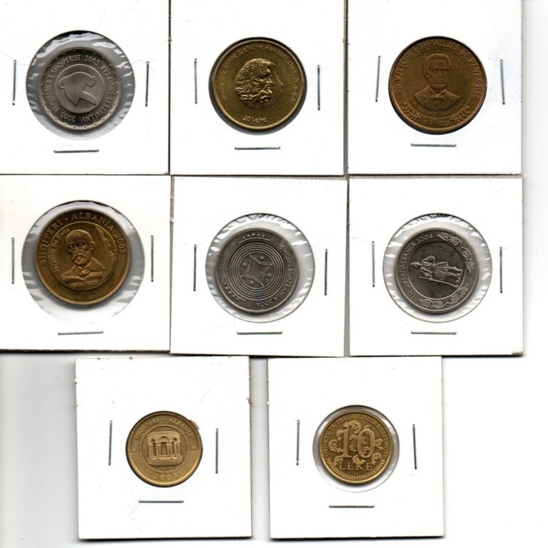 Read more about the article Albania Eight Recent (2002-2005) Commemorative Coins