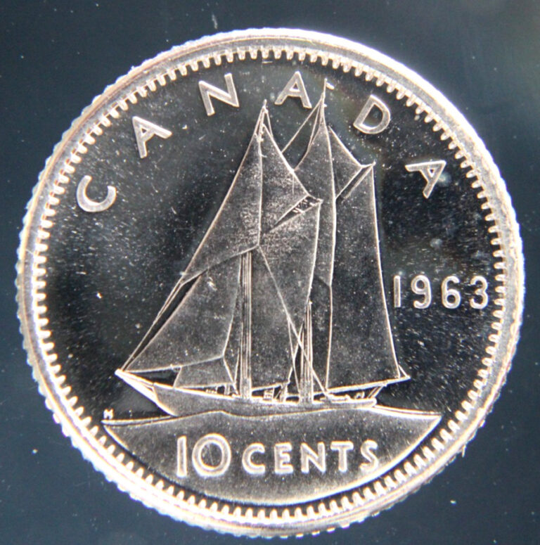 Read more about the article Canada  10 cents  1963 Silver coin(0.800)  AUNC