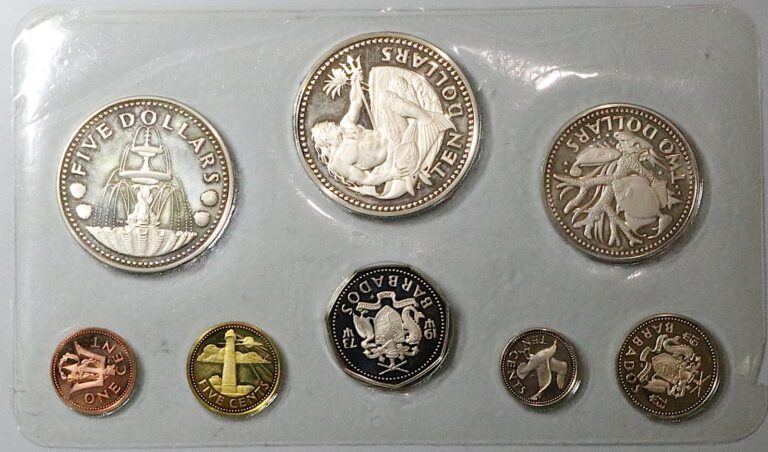 Read more about the article 1973 Barbados Proof Set First National Coins 1.93 Oz ASW (25072501R)